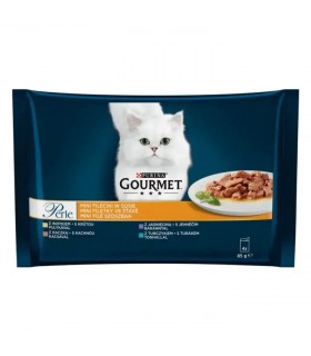 Gourmet Perle Mini macskaeledel (pulyka, tonhal, kacsa, bárány) - 4x85 g