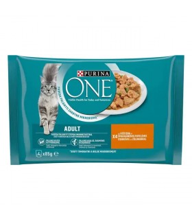 Purina ONE Adult nedves macskaeledel (csirke, zöldbab) - 4x85 g