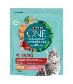 Purina ONE Dual Nature Sterilized - száraztáp ivartalanított macskáknak (lazac, áfonya) - 750 g