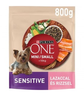 Purina ONE Mini-Small Sensitive - száraztáp kistestű kutyáknak (lazac, rizs) - 800 g