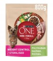 Purina ONE Mini-Small Weight Control - száraztáp túlsúlyos kistestű kutyáknak (pulyka, rizs) 800 g
