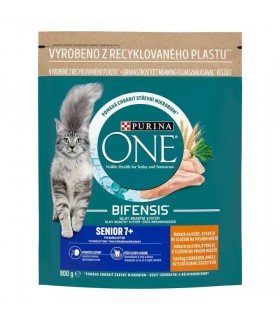 Purina ONE Senior 7+ Bifensis - száraztáp idősebb macskáknak (csirke, gabona) - 800 g