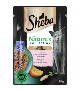 Sheba Nature's Collection Adult - alutasakos macskaeledel mártásban (lazac, sütőtök) - 85 g