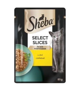 Sheba Select Slices - alutasakos macskaeledel mártásban (csirke) - 85 g