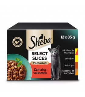Sheba Selection in Sauce Adult - alutasakos macskaeledel (húsos válogatás, szószban) - 12x85 g