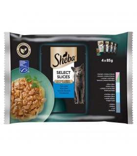 Sheba Selection in Sauce Adult - alutasakos macskaeledel (húsos válogatás, szószban) - 4x85 g