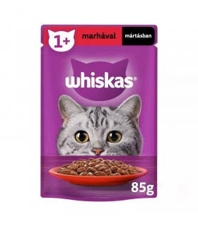 Whiskas Adult Beef 1+ - nedves macskaeledel (marha-, szószban) - 85 g