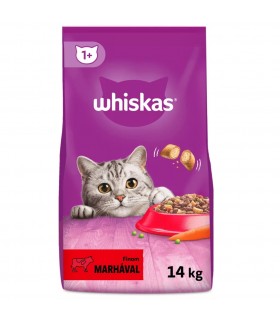 Whiskas Adult Beef 1+ - száraz macskaeledel (marhahússal) - 14 kg