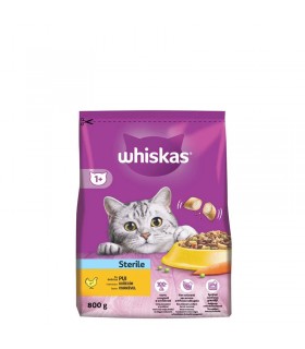 Whiskas Adult Sterile Chicken 1+ - száraz macskaeledel (csirkehús) - 800 g