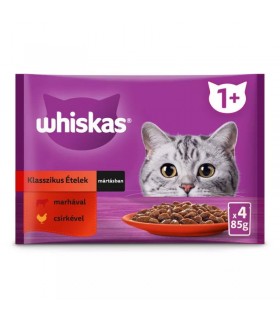 Whiskas Classic Meals 1+ - nedves macskaeledel szószban (marha, csirke) - 4x85 g