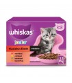 Whiskas Junior Classic Meals - eledel kölyök macskáknak (marha, csirke, bárány, baromfi) - 12x85 g