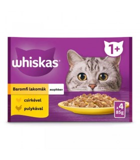 Whiskas Poultry feasts 1+ - nedves macskaeledel aszpikban (csirke, pulyka) - 4x85 g