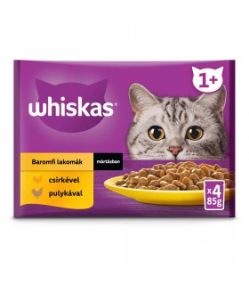 Whiskas Poultry feasts 1+ - nedves macskaeledel szószban (csirke, pulyka) - 4x85 g