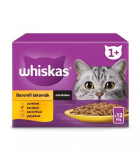 Whiskas Poultry feasts 1+ - nedves macskaeledel szószban (csirke, pulyka, kacsa, baromfi) - 12x85 g