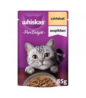 Whiskas Pure Delight Adult 1+ - nedves macskaeledel aszpikban (csirke) - 85 g
