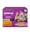 Whiskas Tasty Mix 1+ - nedves macskaeledel mártásban (csirke, zöldség, bárány, pulyka) - 12x85 g