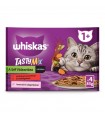 Whiskas Tasty Mix 1+ - nedves macskaeledel mártásban (marha, baromfi-zöldség, lazac-répa) - 4x85 g