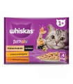 Whiskas Tasty Mix 1+ - nedves macskaeledel mártásban (csirke, zöldség, bárány, pulyka) - 4x85 g