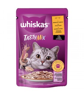 Whiskas Tasty Mix 1+ - nedves macskaeledel szószban (bárány, pulyka) - 85 g