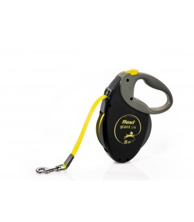 Flexi Giant "S/M" - szalagos automata póráz (8 m) max. 25 kg - neon-fekete