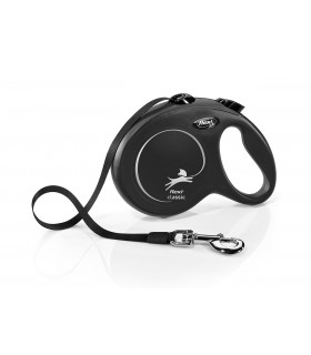 Flexi New Classic "L" - szalagos automata póráz (5 m) max. 50 kg - fekete