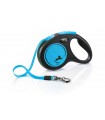 Flexi New Neon "M" - szalagos automata póráz (5 m) max. 25 kg - kék