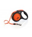 Flexi New Neon "M" - szalagos automata póráz (5 m) max. 25 kg - narancs