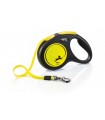 Flexi New Neon "M" - szalagos automata póráz (5 m) max. 25 kg - sárga