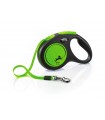 Flexi New Neon "M" - szalagos automata póráz (5 m) max. 25 kg - zöld
