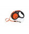 Flexi New Neon "S" - szalagos automata póráz (5 m) max. 15 kg - narancs