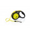 Flexi New Neon "S" - szalagos automata póráz (5 m) max. 15 kg - sárga