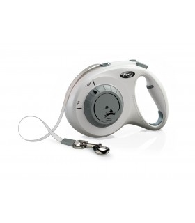 Flexi Select Tape - szalagos automata póráz (7 m) max. 25 kg - világos szürke