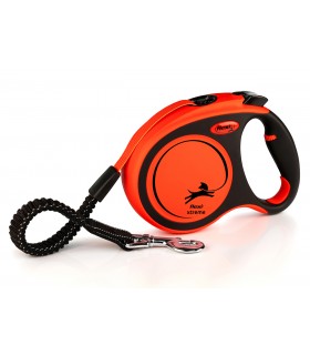 Flexi Xtreme "L" - szalagos automata póráz (5 m) max. 65 kg - fekete-narancs