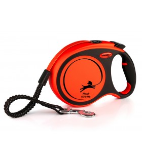 Flexi Xtreme "L" - szalagos automata póráz (8 m) max. 55 kg - fekete-narancs