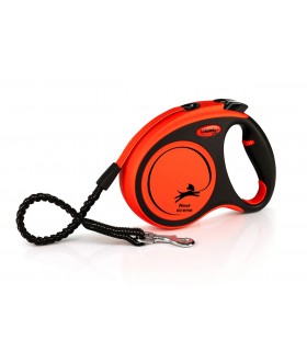 Flexi Xtreme "M" - szalagos automata póráz (5 m) max. 35 kg - fekete-narancs