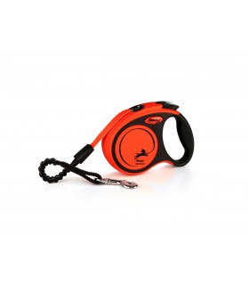 Flexi Xtreme "XS" - szalagos automata póráz (3 m) max. 15 kg - fekete-narancs