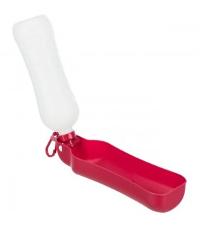 Trixie Bottle with Bowl - itatós palack (fekete, piros színben) kutyáknak (0,7 l)