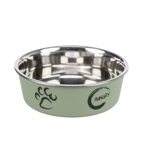 Trixie Stainless Steel Bowl - műanyag borítású fémtál (mintás, több szín) kutyáknak (0,3 l/Ø12 cm)