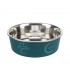 Trixie Stainless Steel Bowl - műanyag borítású fémtál (mintás, több szín) kutyáknak (0,3 l/Ø12 cm)