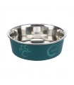 Trixie Stainless Steel Bowl - műanyag borítású fémtál (mintás, több szín) kutyáknak (0,3 l/Ø12 cm)