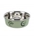 Trixie Stainless Steel Bowl - műanyag borítású fémtál (mintás, több szín) kutyáknak (0,45 l/Ø14 cm)