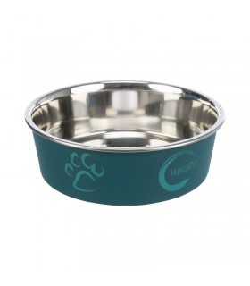 Trixie Stainless Steel Bowl - műanyag borítású fémtál (mintás, több szín) kutyáknak (2,2 l/Ø23 cm)