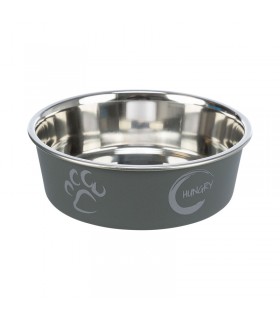 Trixie Stainless Steel Bowl - műanyag borítású fémtál (mintás, több szín) kutyáknak (2,2 l/Ø23 cm)