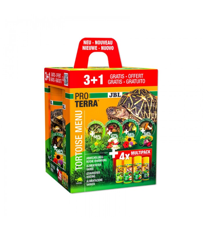 JBL Proterra Tortoise Menu 3x250 ml +1x250 ml - 4 féle ételválaszték minden teknősnek