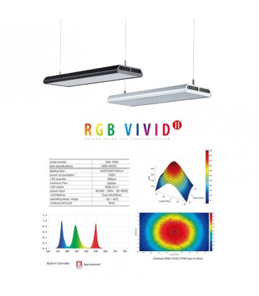 Chihiros RGB Vivid II 60-90 cm LED lámpa - Fekete (130 W, 12200 lm)