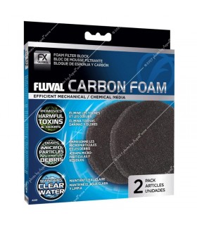 Hagen Fluval FX2/FX4/FX5/FX6 Carbon Foam - külső szűrőhöz aktív szénnel itatott szivacs (2 db)