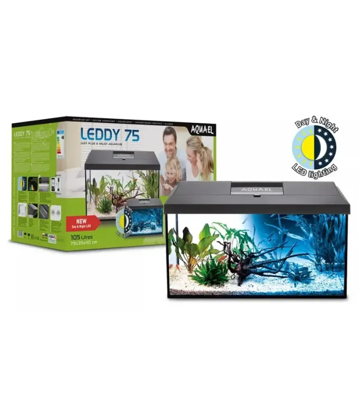 AquaEl Leddy 75 Plus Day & Night LED black akvárium szett - 105 liter - fekete