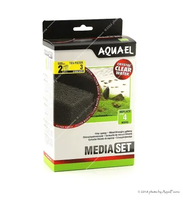 AquaEl MediaSet Standard Fan-3 Plus belső szűrőhöz - 2 db szűrőszivacs