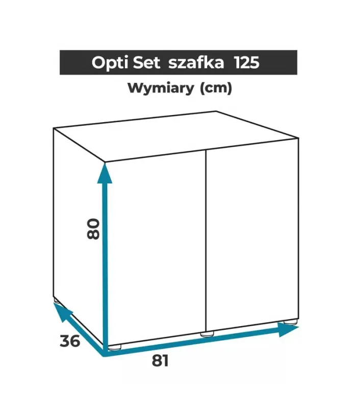 AquaEl Opti Set 125 Grey Cabinet - univerzális akvárium szekrény 81x36x80 cm - szürke