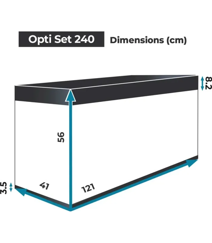 AquaEl Opti Set 240 Grey 2.0 - akvárium szett 121x41x131 cm (240 liter) - szürke - BÚTORRAL